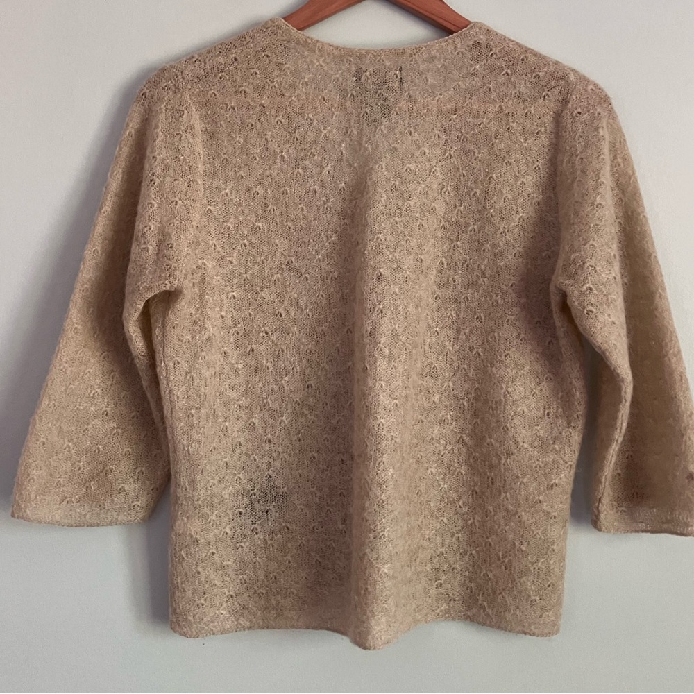 ABERCROMBIE & Fitch Tan Wool Blend Knot Cardigan Sweater Size L (Like a S-M) - Picture 6 of 11